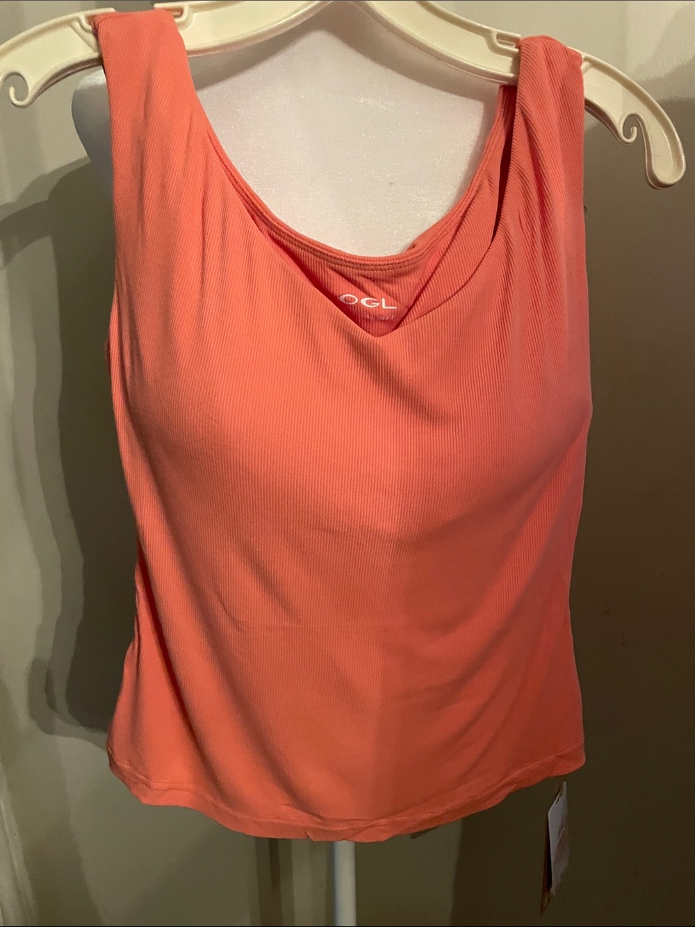 OGL Coral Ribbed Scoop Neck Tank